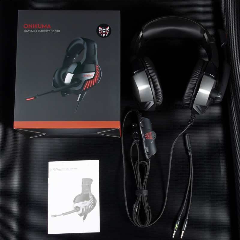 2.2m 50mm 100mA Onikuma K5 Pro Gaming Headset With LED Light