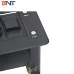 Built in wireless charger motorized rotate table socket with EU power plug