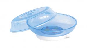 China BPA FREE With Cover And Suction Pad Plastic Baby Plate on sale