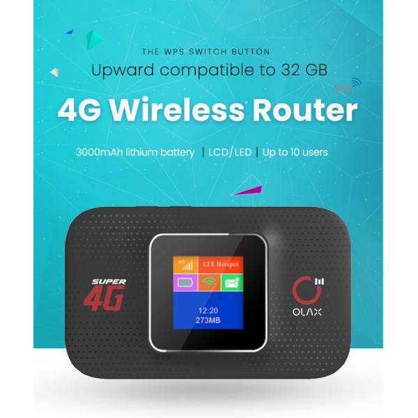 4G 3000 mah WIFI Routers Hotspot Mifis with LCD Support Outdoor universal rechargeable MINI 4g pocket wifi router