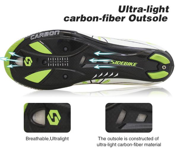 Men'S Carbon Road Bike Shoes , Carbon Road Cycling Shoes Sole Light Weight