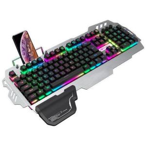 China Wired Gaming Mechanical Keyboard With a Mobile phone holder and Carpal support ,Extremely Fast Green shaft on sale