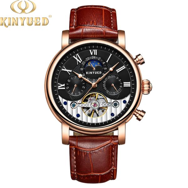 Customized Logo Tourbillon Mechanical Watch Self Winding Stable Performance