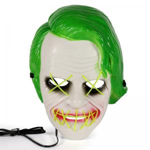 China Green Joker Halloween Led Light Up Mask For Masquerade Party Cosplay on sale