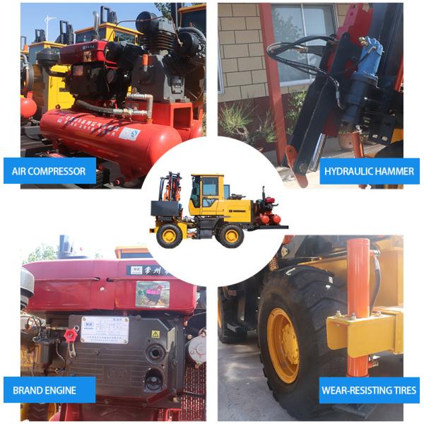 Hydraulic Hammer Pile Driver Machine For Highway Guardrail Installation