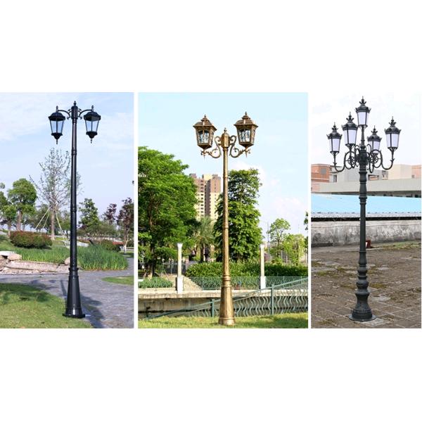 Outdoor Antique Garden Cast Iron Light Pole Lamp Post With Sand Casting