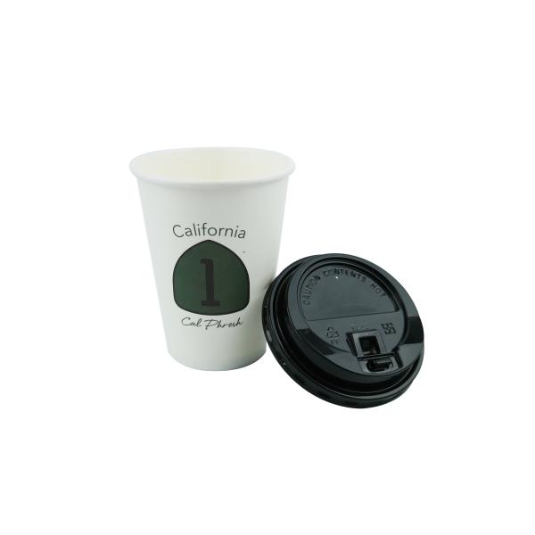 Water Insulating Disposable Drinking Cups With Lids Medium Size 300ml