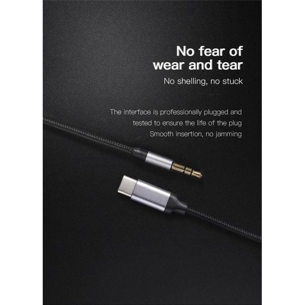 24g 100cm USB Charger Cable Type C to 3.5mm Audio Aux Jack Cable