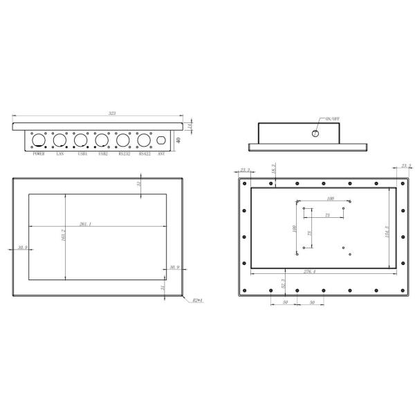 Waterproof Stainless Steel Panel PC 12.1 Inch Widescreen With 1000 Nit