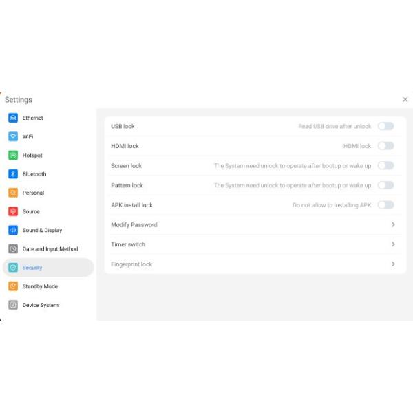 系统锁.jpg Qtenboard Interactive White Board Ai Function Android 14.0 Windows Dual System For Education