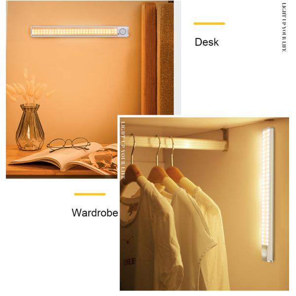30CM 120LED 2.5W USB Rechargeable Motion Sensor Light For Closet