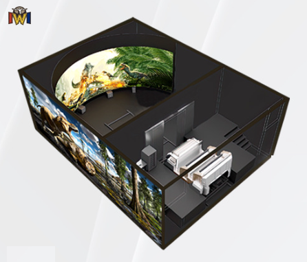 High Brightness 6800 ANSI Lumens Curved Screen Cinema with Six Degree of Freedom Dynamic Seat and Dual Screen Fusion Technology