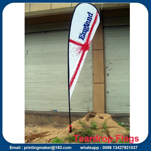 custom logo printing on the teardrop flags Digital Printing Teardrop Flying Flags with Cross Feet