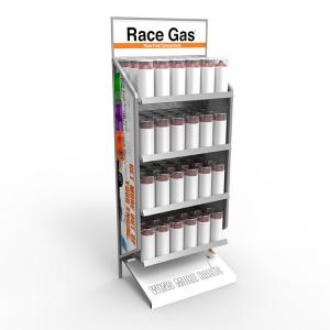 China Custom Aerosol Paint Steel Display Rack Race Gas Store Display Stand For Moter Racing on sale
