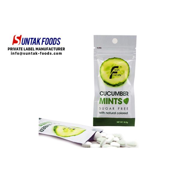 Natural Color Fresh Breath Mints , Sugarless Hard Candy Cucumber Flavor