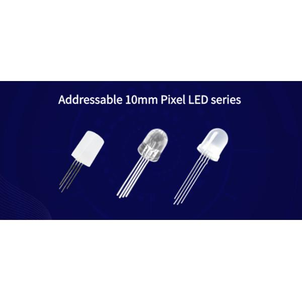 5V 10mm Addressable LED Diode R G B Full Color Diffused Lens 3-In-1 WS2812B Round Head Point Control LED Diode