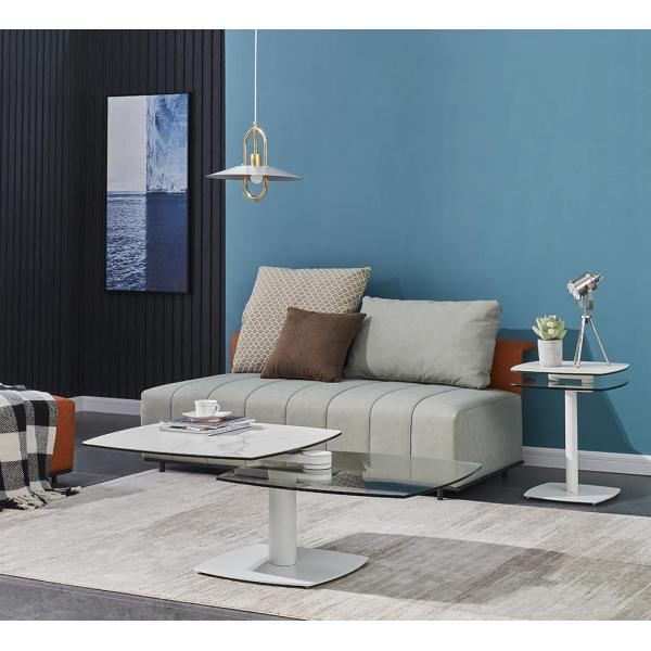 Multicolor Durable Coffee Shop Dining Table , Expandable Small Glass Cafe Table