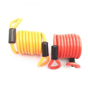 China Fall Protection Red Coil Spring Lanyard Loops PU Coated Both Sides on sale