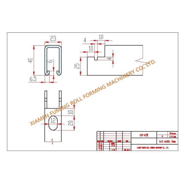 Auto Steel Custom Roll Forming Machine High Accuracy For C23×41 Profile