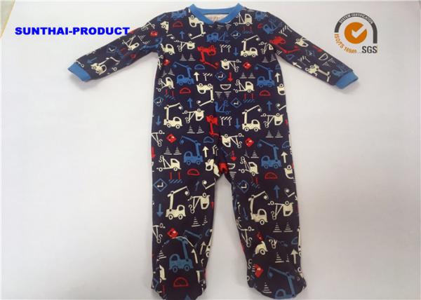 Buy 100% Cotton Crane AOP Baby Coverall Long Sleeve Crew Neck Over Tab Pram Suit at wholesale prices
