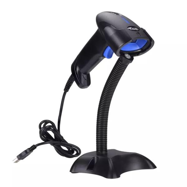YHD Handfree Wired Barcode Scanner CCD 1D Barcode Scanner Stand Read UPC EAN