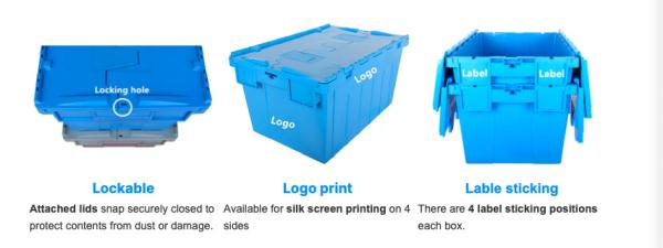 Buy Logistic Warehouse Storage Containers Stackable Plastic Crates  With Lids at wholesale prices