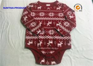 Holiday Newborn Baby Bodysuits AOP Print Baby Boy Long Sleeve Romper For Fall / Winter