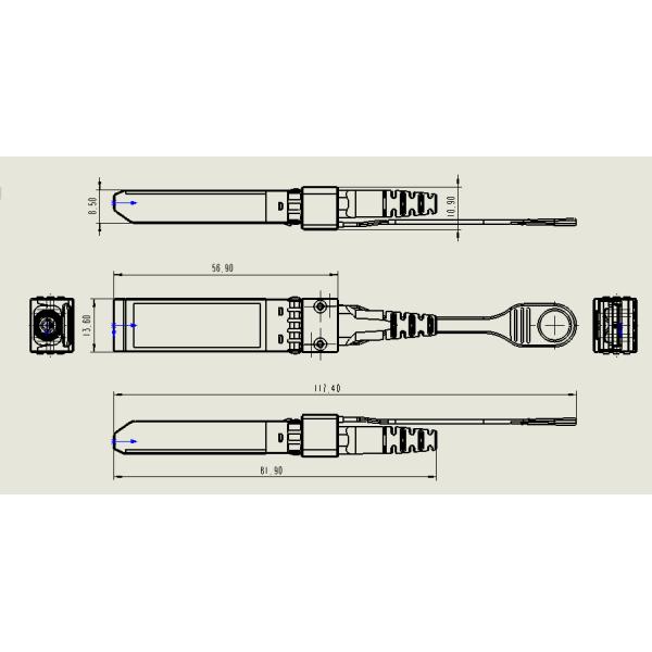 Consumption SFP Fiber AOC Patch Cord for RJ11 100m 305m 1000ft Communication Cable