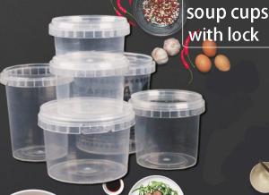 China Tamper-evident Closure Round PP Disposable Food Container , Waterproof Plastic Soup Cups With Lids on sale