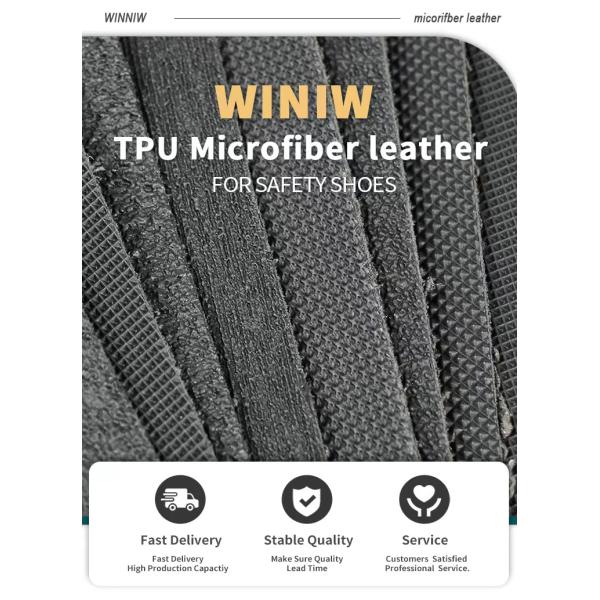 1.2mm PU Microfiber Upper Leather Fabric Material For Safety Shoes