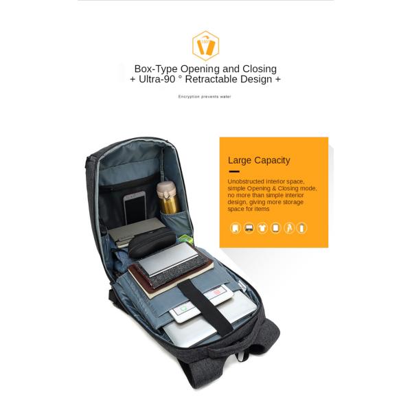 600D Multifunctional Anti Theft Backpack For 14'' Laptop