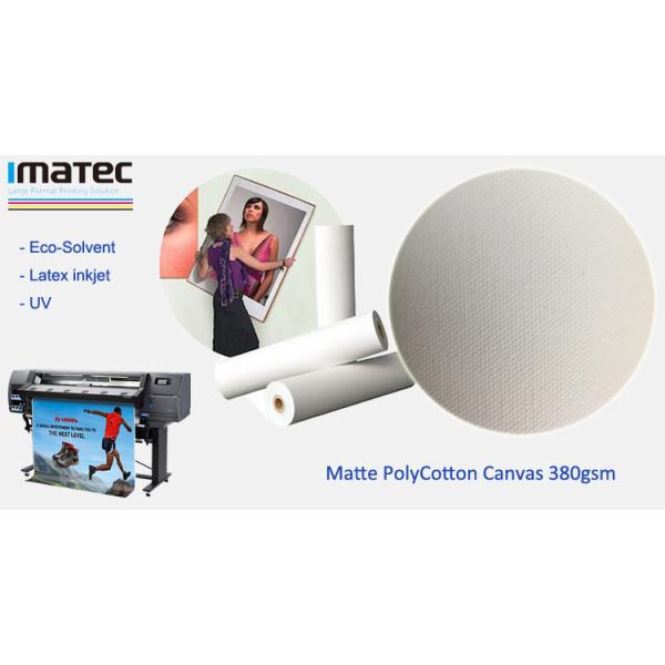 380gsm Matte Inkjet Cotton Canvas For Eco Solvent UV Latex Inks Large Format Printing