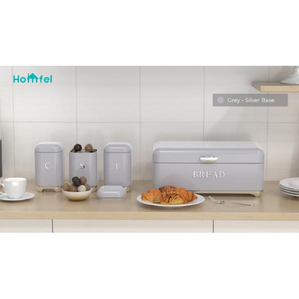 Keep Your Kitchen Essentials Fresh and Organized with Crown Series Metal Bread Bin Set