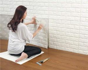 Quality 3d Brick Thicken Soft Pe Foam Wall Sticker Panels Wallpaper Decor for sale