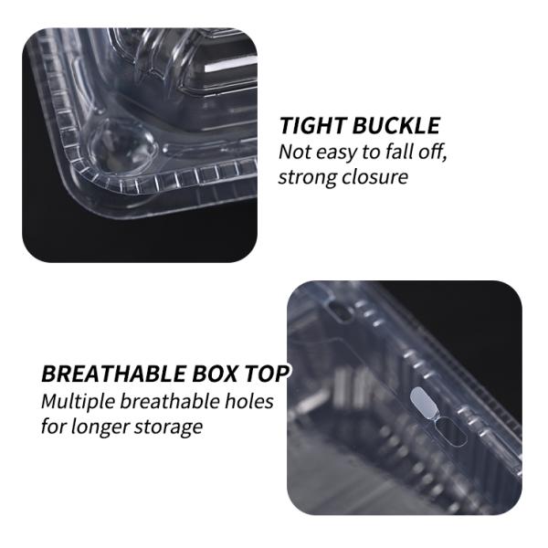 Transparent Plastic Disposable Salad Containers Takeaway Containers With Lids Customized