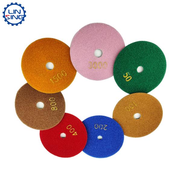 Round Flexible Resin Bond Diamond Hand Dry Polishing Pad and Buffing Pad for Stone