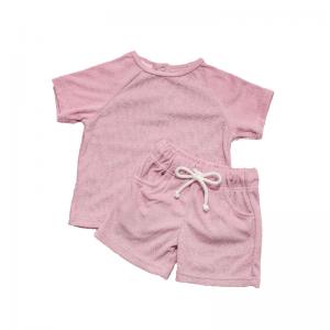 China Towel Terry Fabric Custom Tee Shirts Neutral Baby Cosy Raglan Sleeve Tshirts on sale