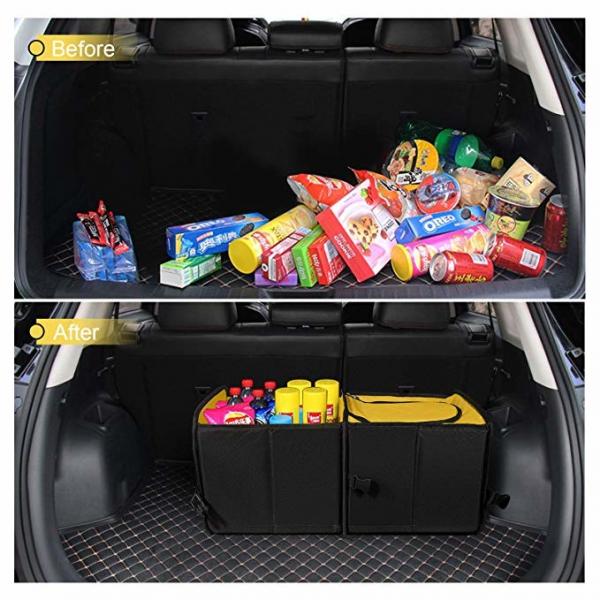 Portable Collapsible Trunk Organizer With Cooler , Car Trunk Lid Organizer