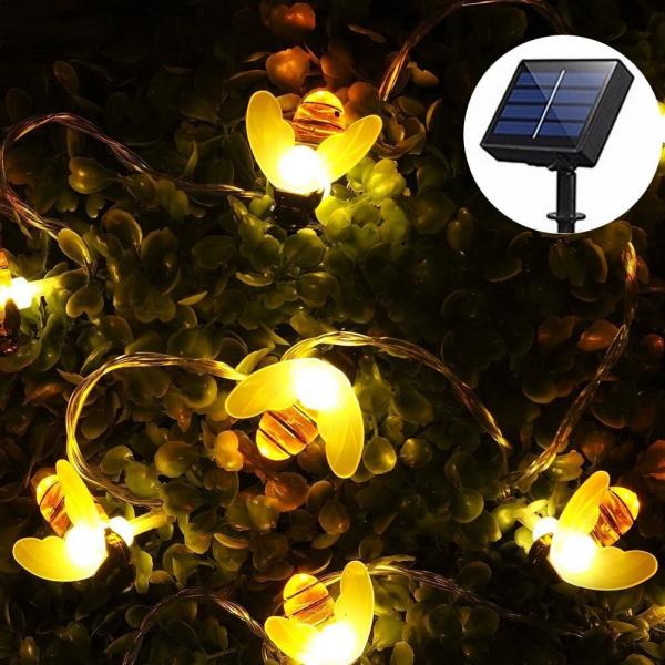Buy Solar String Lights Outdoor Solar Powered Honey Bee Lights for Trees Flower Fence Grass Lawn Festival Garden Decoration at wholesale prices