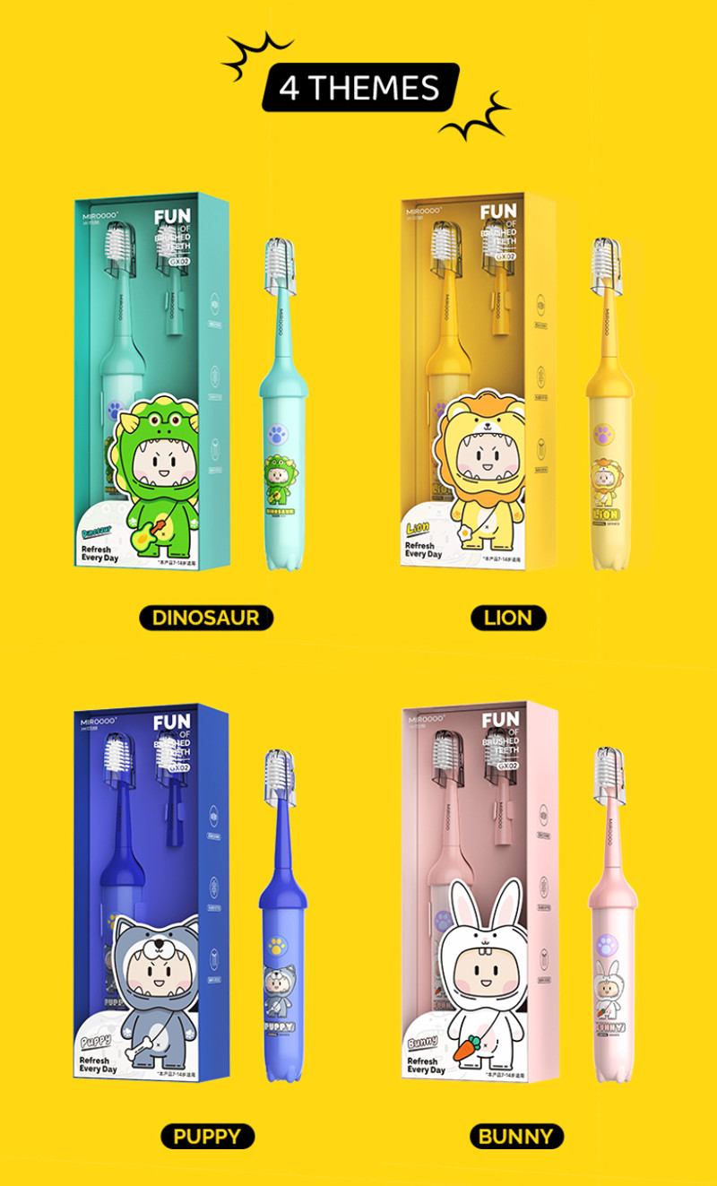 Sonic Electric Toothbrush Cartoon Smart Children Toothbrushes For 3-15 Year Old Kids