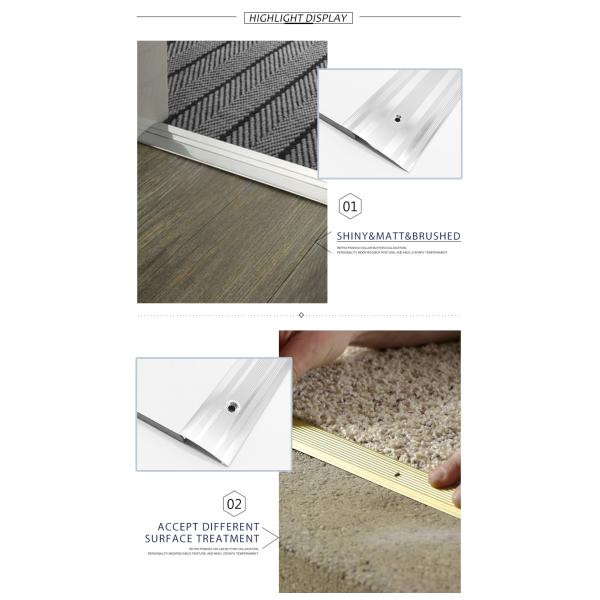 Anodised Threshold Floor Aluminum Transition Strips 6000 Series T5 Temper