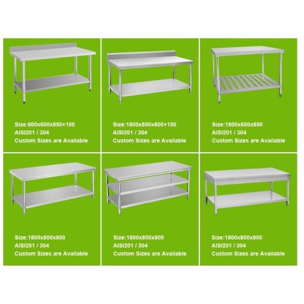 Adjustable Legs Stainless Steel Working Table Corner Work Table For Bakery
