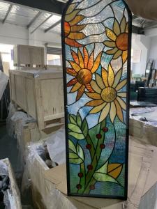 Quality Customized design stained glass panel for entry door insert for sale