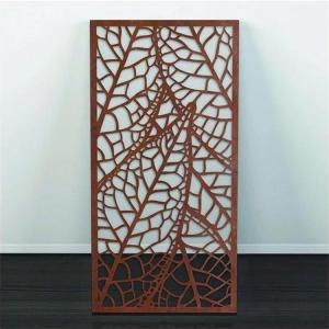 Quality Decorative Laser Cut Metal Wall Art Room Dividers Corten Steel Privacy Screen for sale