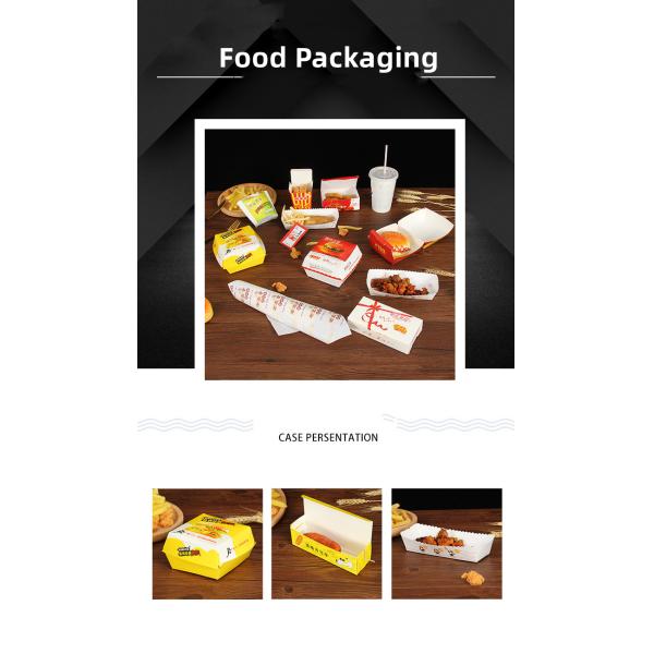 Eco Friendly Paper Fried Chicken Boxes Clamshell For Food Packaging