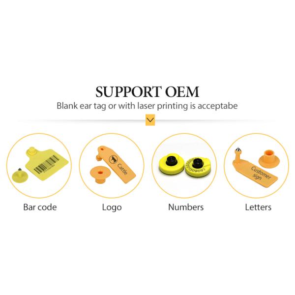 ODM LF RFID Application Animal Ear Tag Hdx Reusable Open Head With Laser Printing