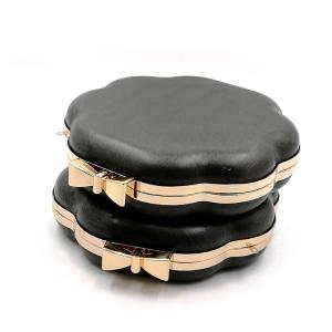 Quality Unique Bow Design Clasp Wavy Edge Round Shape Metal Box Clutch Frame for sale