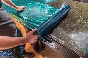 Quality Heat Proof 24 Inch 200 Feet Floor Protection Film For Natural Stone Floor for sale