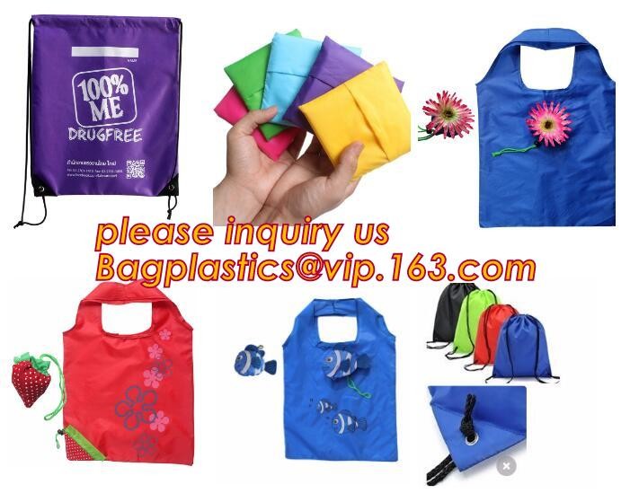 German Supermarket Recycling Polyester Foldable Shopping Bag Foldaway Recycle Polyester Bag,polyester/ nylon draw string