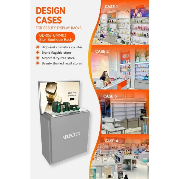 GDR06-CMM03 Beauty Display Stand with 60mm Soft Film Light Box and Enhanced Visual Appeal for Fashion Boutique